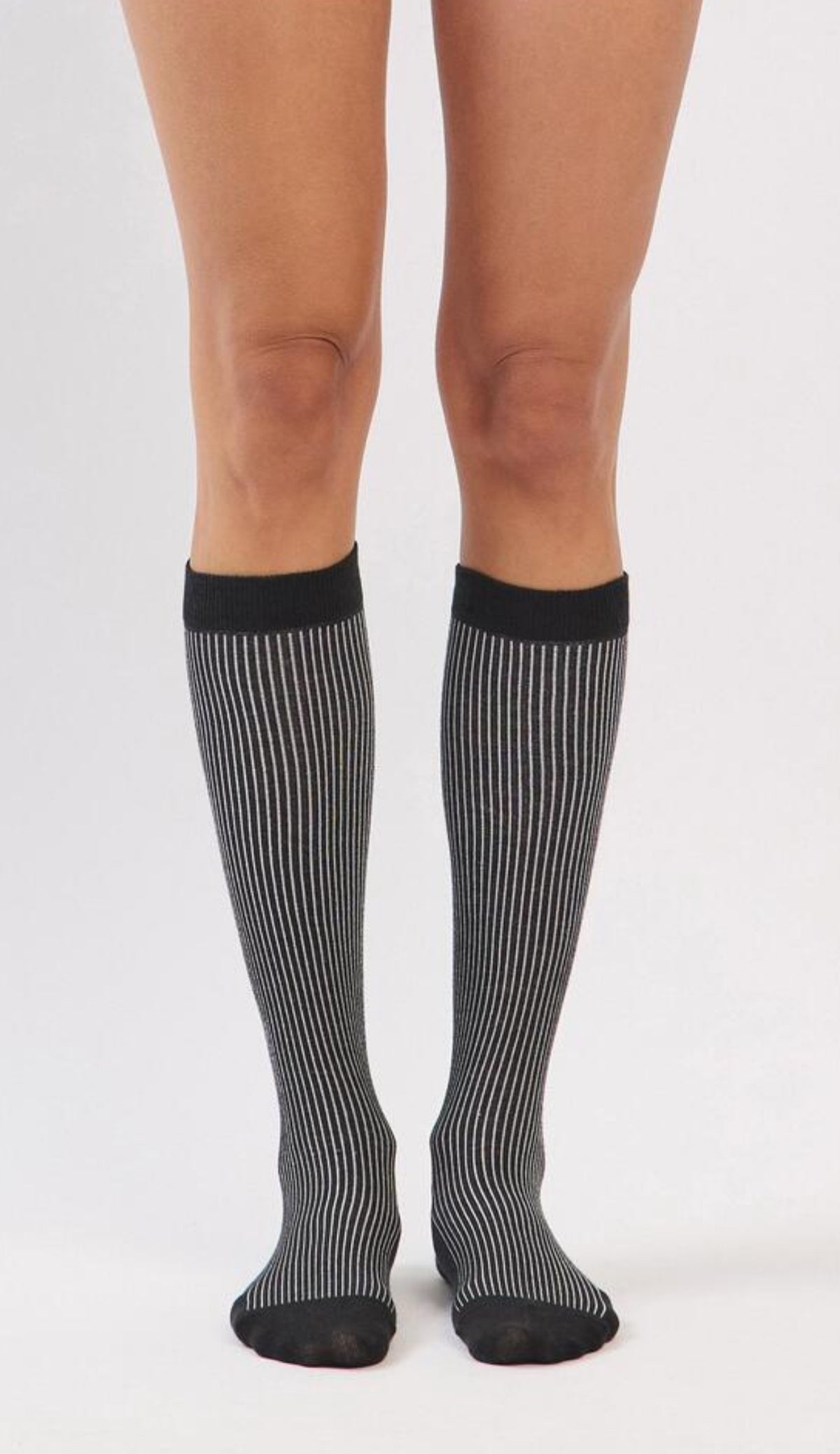 AS552 2TONE RIBBED KNEE SOCKS