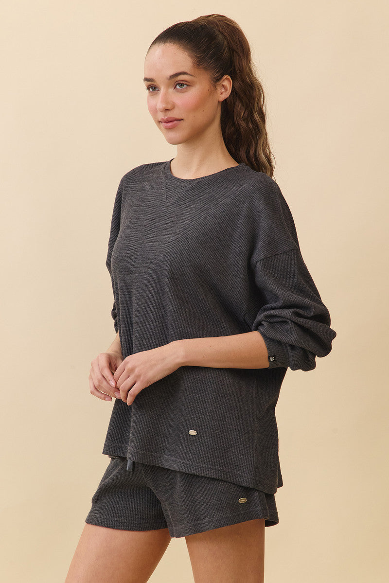 TL138 SOFT WAFFLE LONG TEE