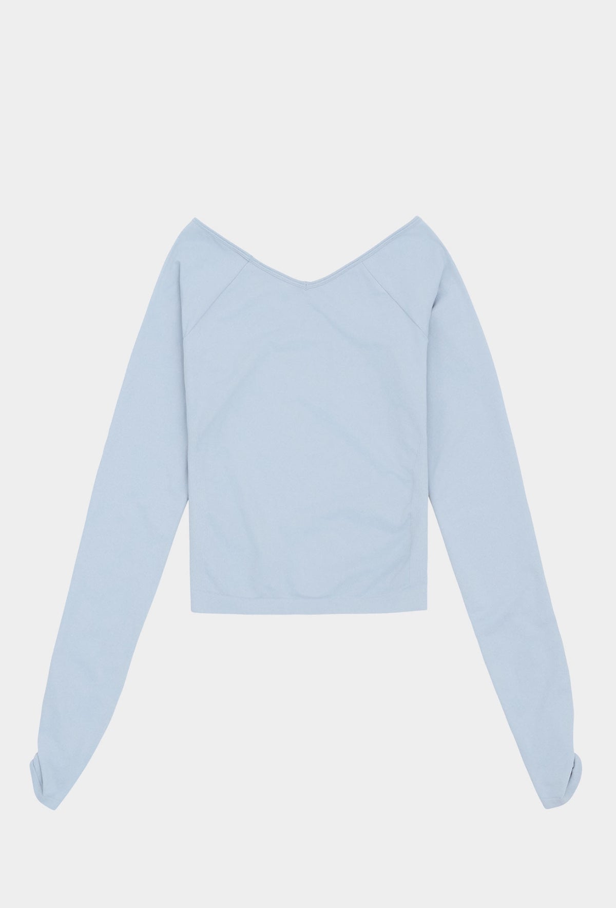 TL054 SOFT V-NECK FINGERHOLE TOP