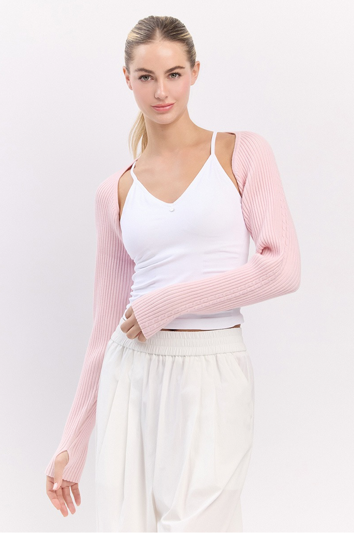 SC232 TWOTONE BOLERO KNIT