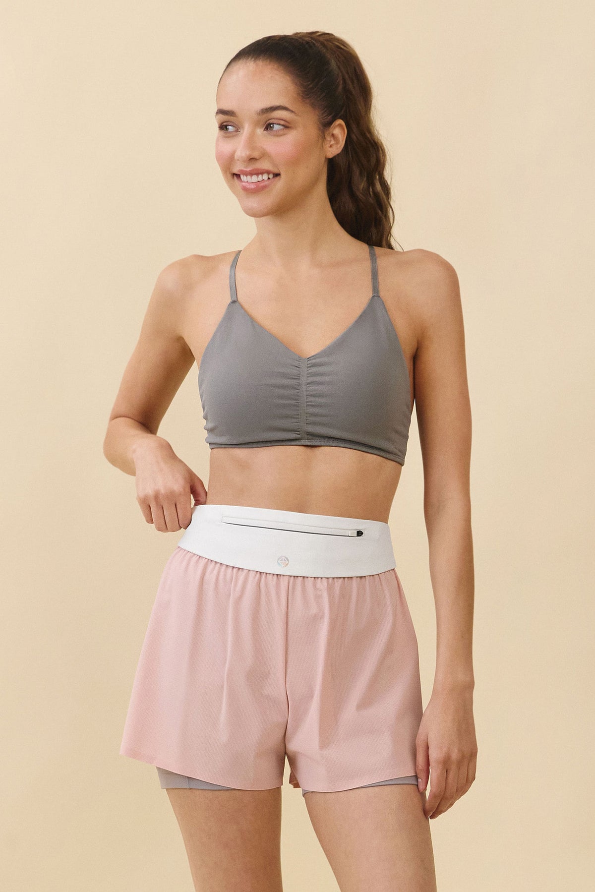 TB014 SHIRRED CROSSBACK BRA TOP