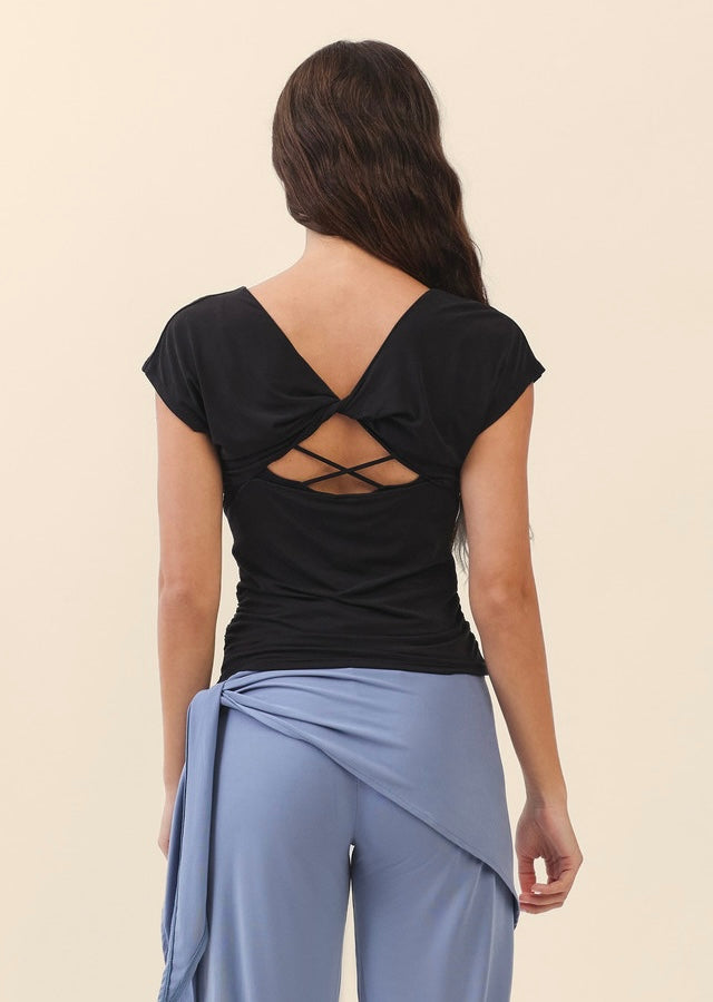 TS125 CONTOUR SHIRRING SLEEVELESS