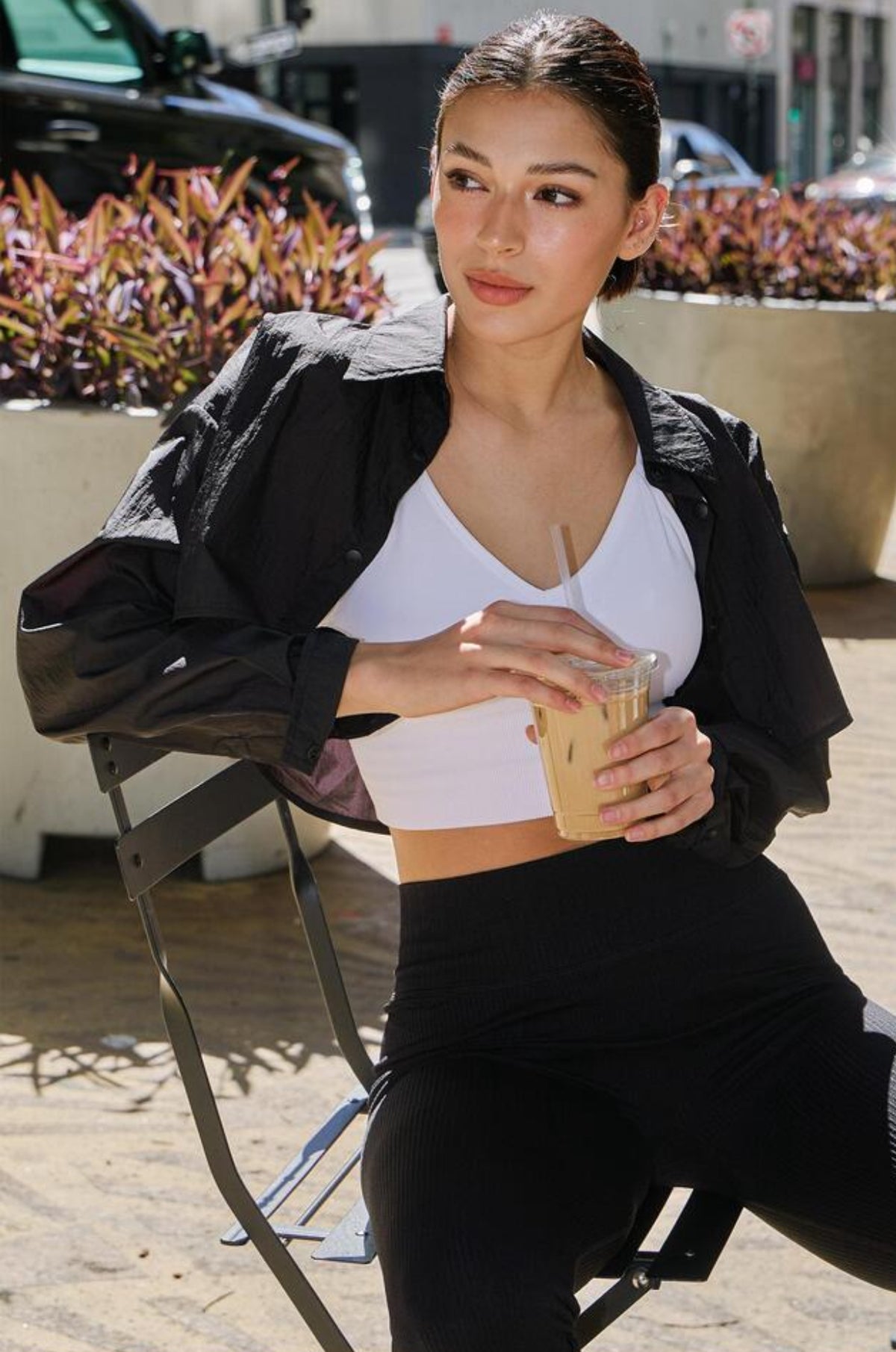 ST182 NYLON CROP SHIRT
