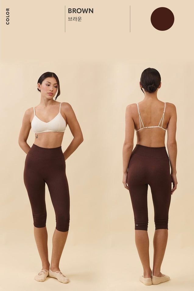 PL409 SHIRRING CAPRI LEGGING