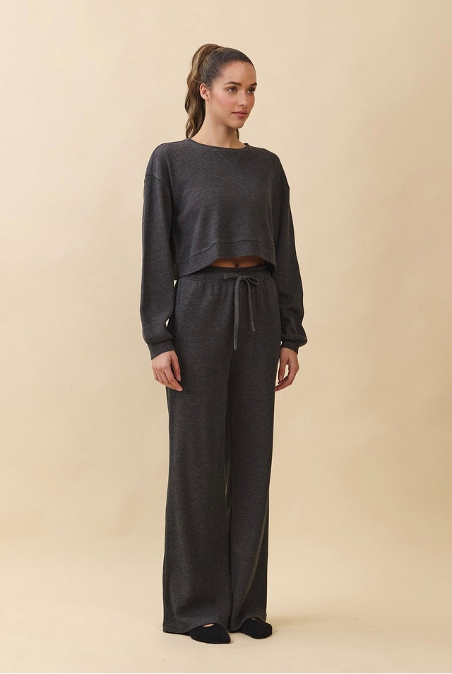 TL139 SOFT CROP WAFFLE LONG TEE