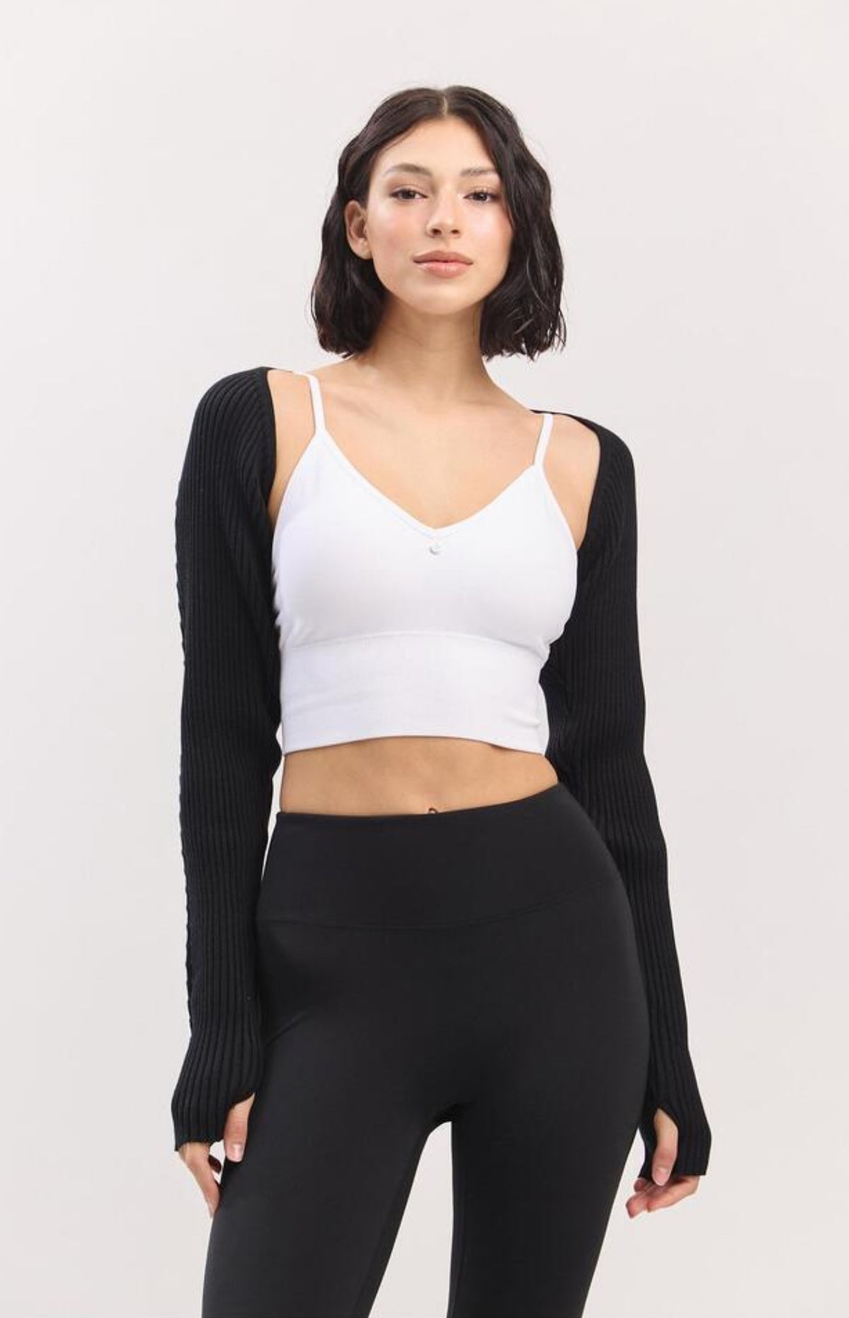SC232 TWOTONE BOLERO KNIT