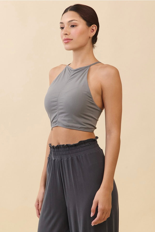 TB045 HALTER DRAPE TANKTOP