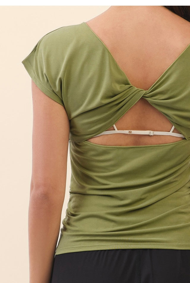 TS125 CONTOUR SHIRRING SLEEVELESS