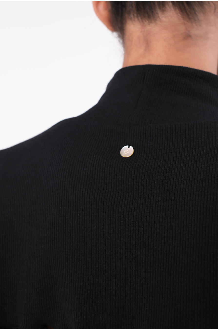 SP216 TURTLE NECK KNIT BOLERO COMBI