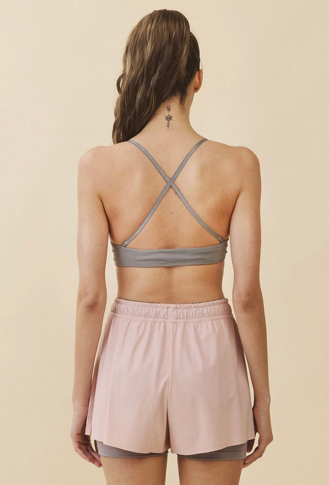 TB014 SHIRRED CROSSBACK BRA TOP