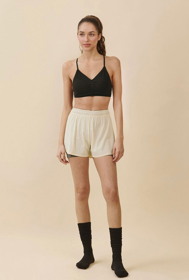TB014 SHIRRED CROSSBACK BRA TOP