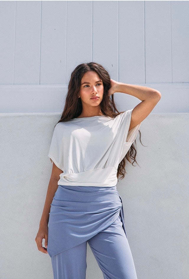 TS124 SHAPE BANDING CROP TEE
