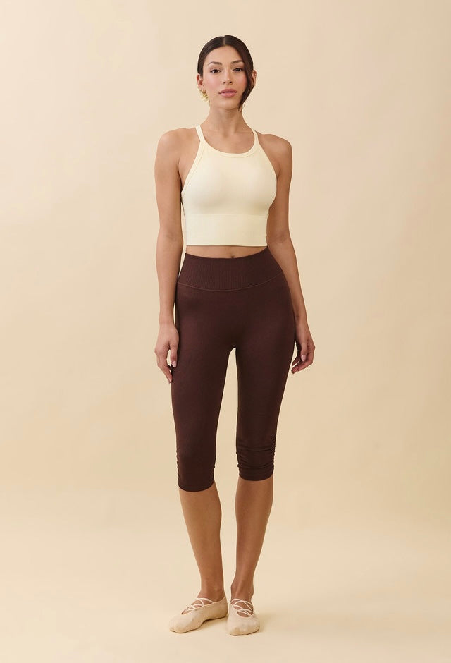 PL409 SHIRRING CAPRI LEGGING