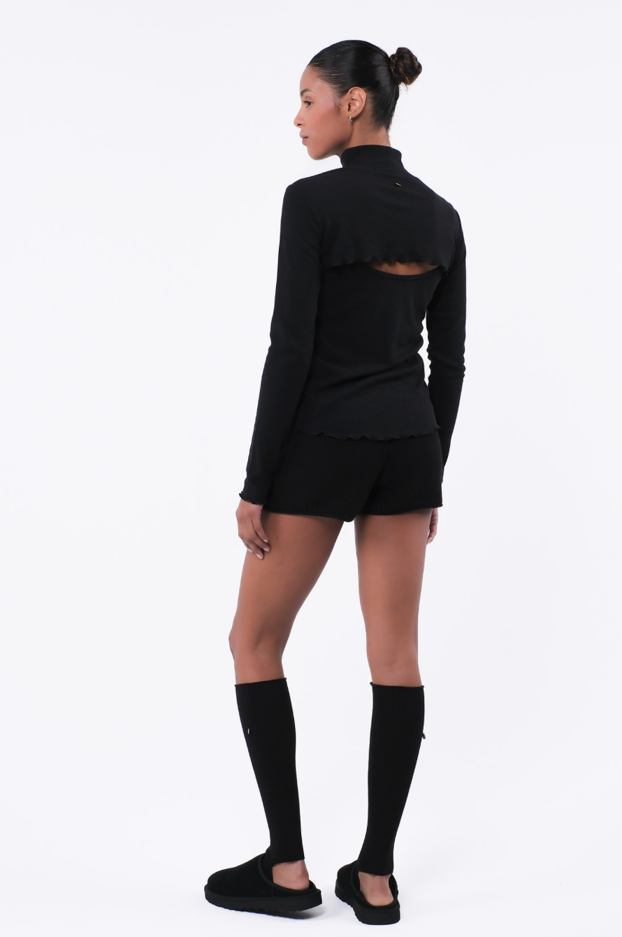SP216 TURTLE NECK KNIT BOLERO COMBI
