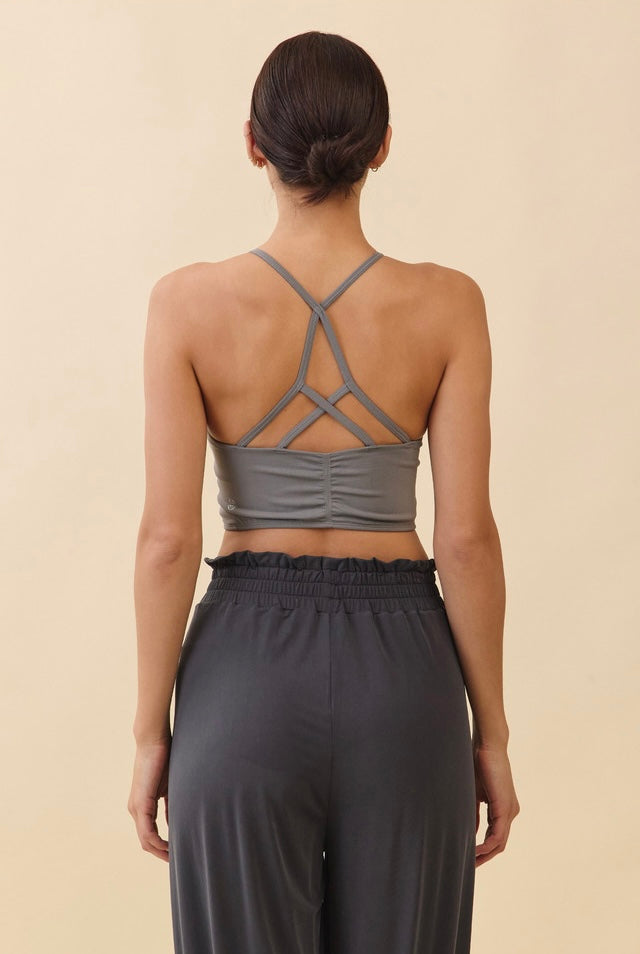 TB045 HALTER DRAPE TANKTOP