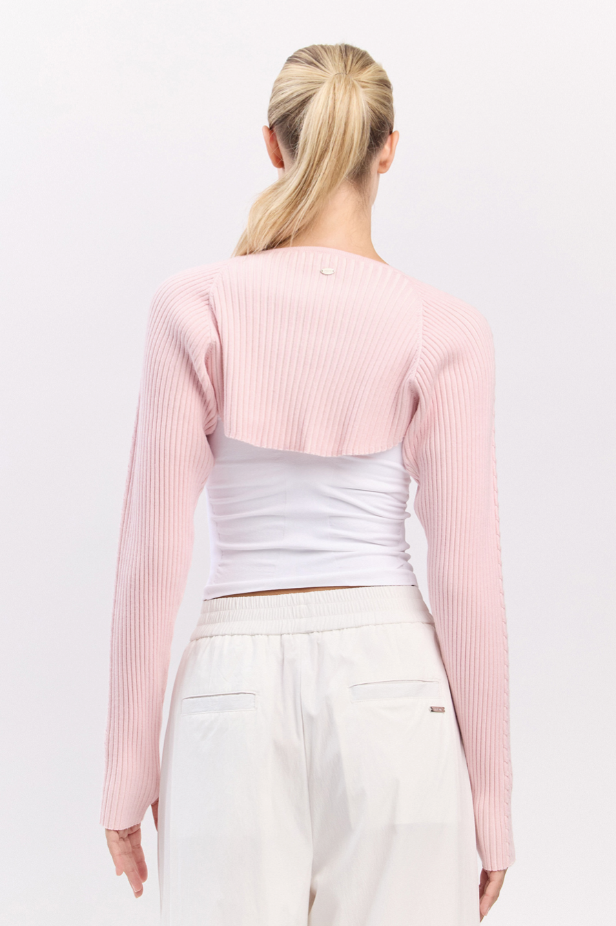 SC232 TWOTONE BOLERO KNIT