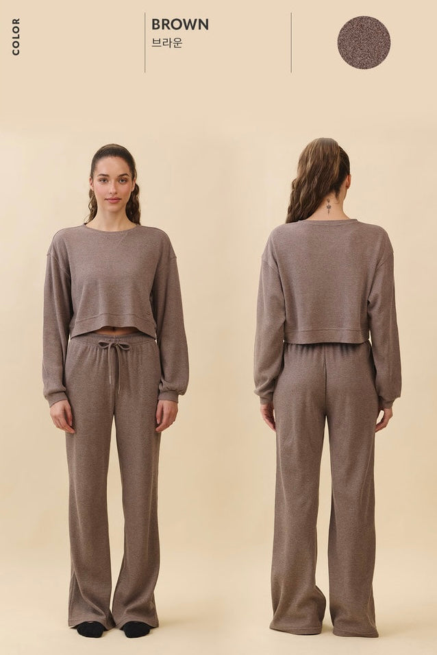 TL139 SOFT CROP WAFFLE LONG TEE