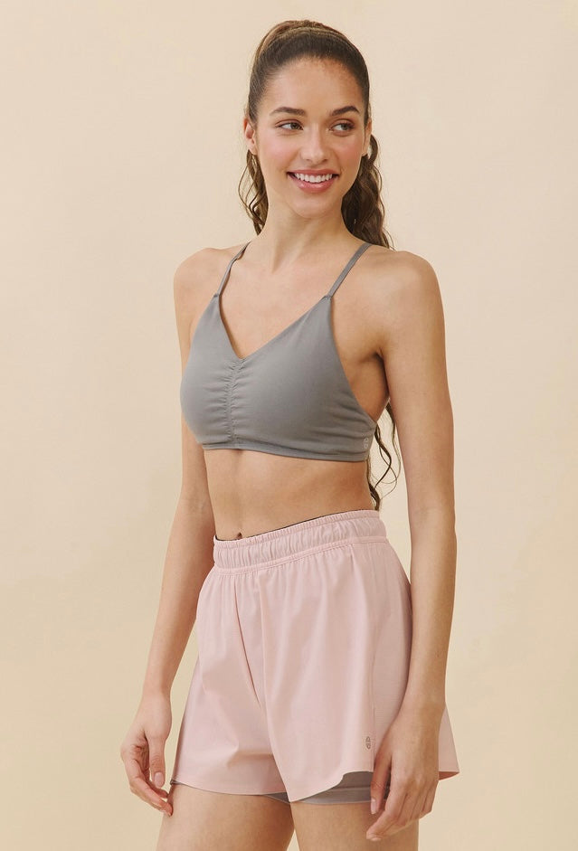 TB014 SHIRRED CROSSBACK BRA TOP