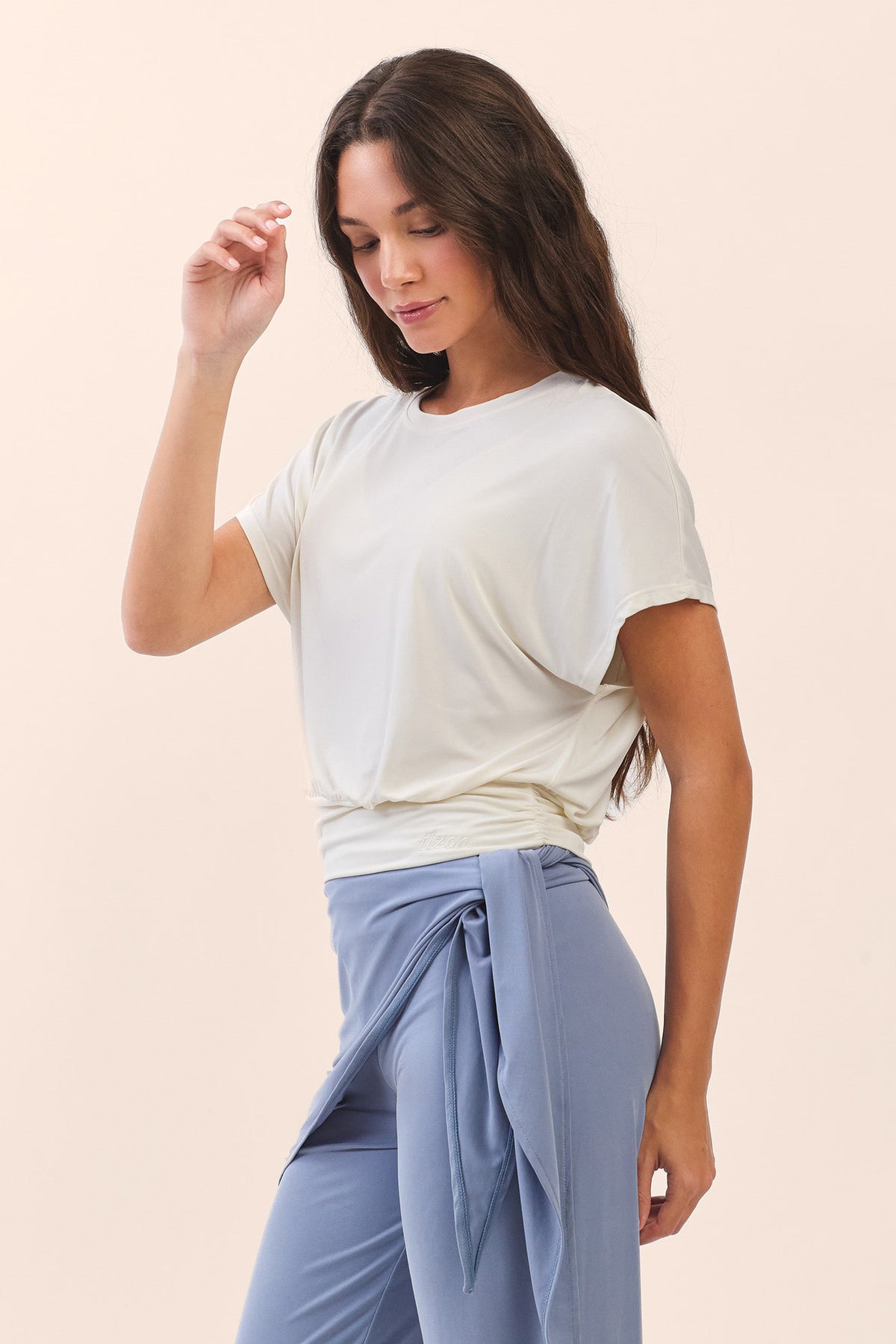 TS124 SHAPE BANDING CROP TEE