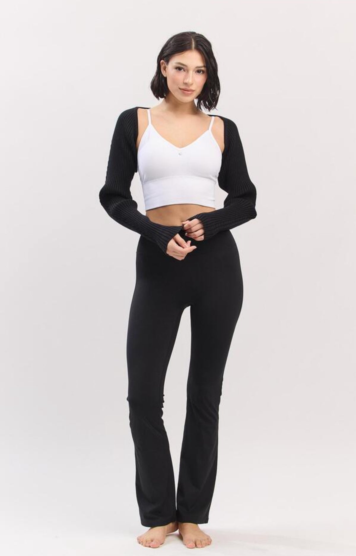 SC232 TWOTONE BOLERO KNIT