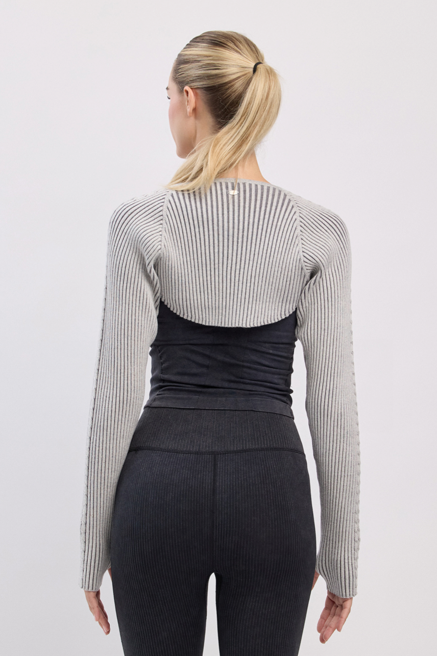 SC232 TWOTONE BOLERO KNIT