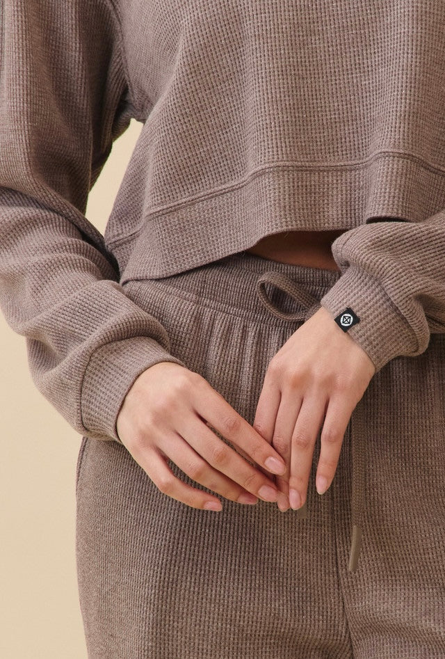 TL139 SOFT CROP WAFFLE LONG TEE