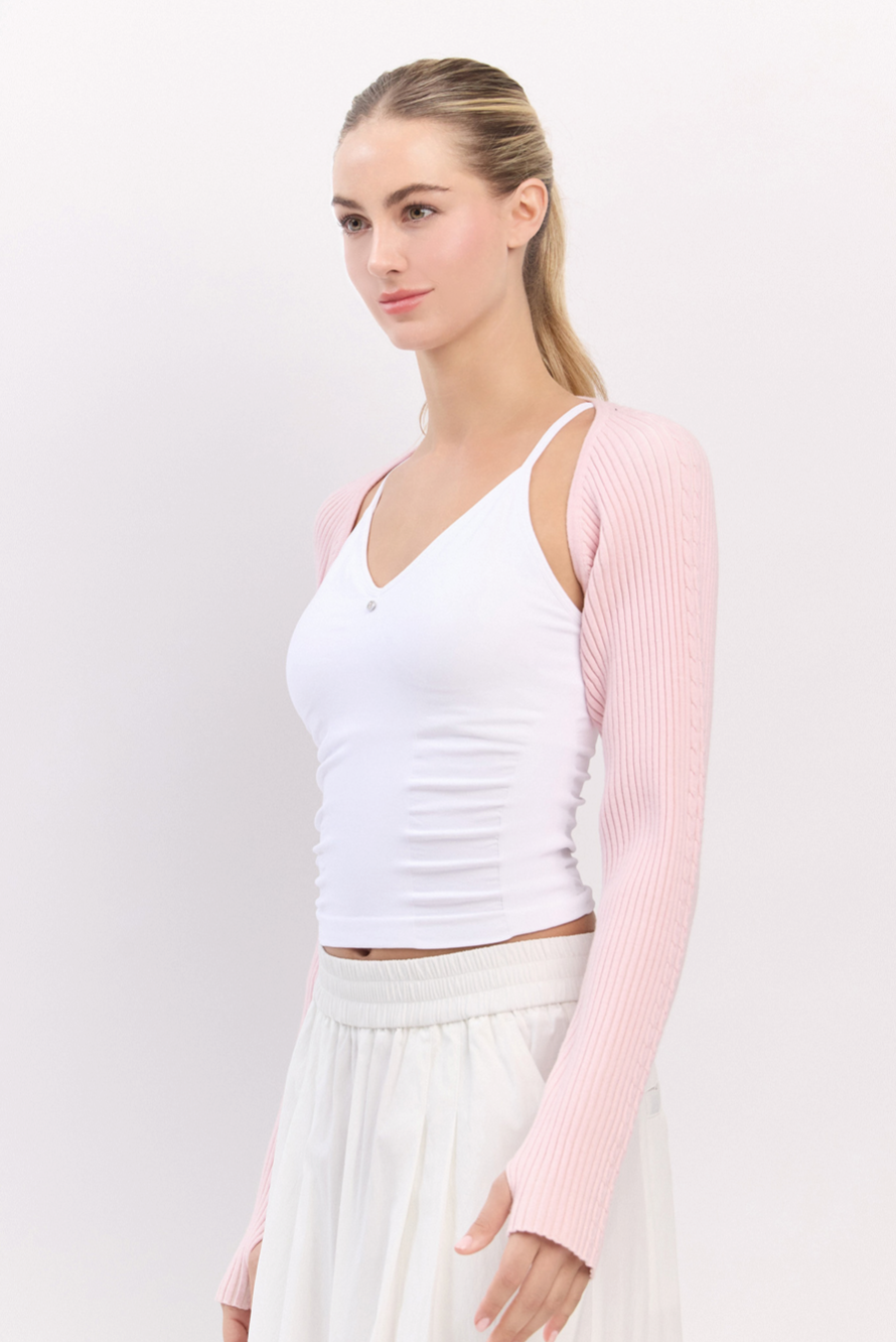 SC232 TWOTONE BOLERO KNIT
