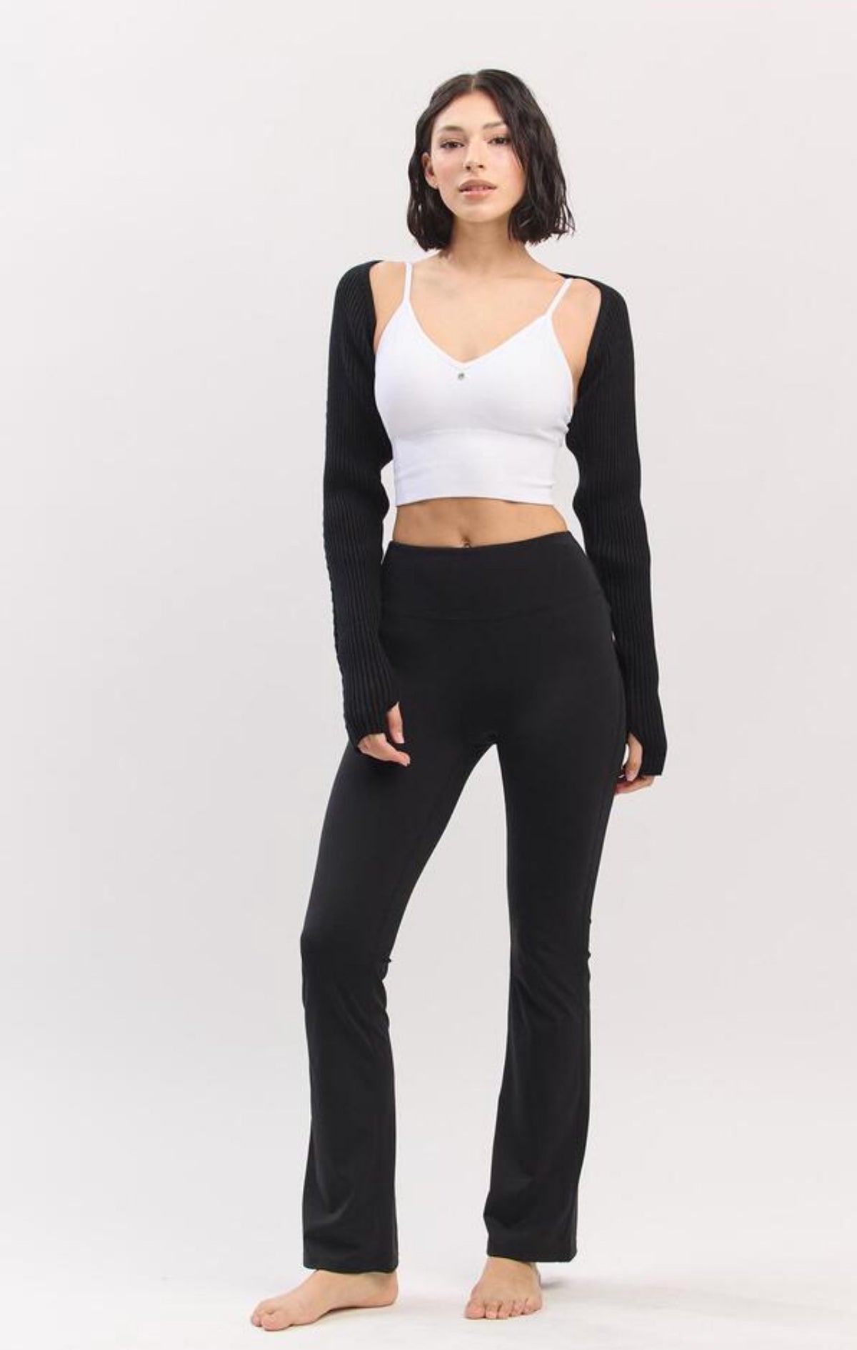 SC232 TWOTONE BOLERO KNIT