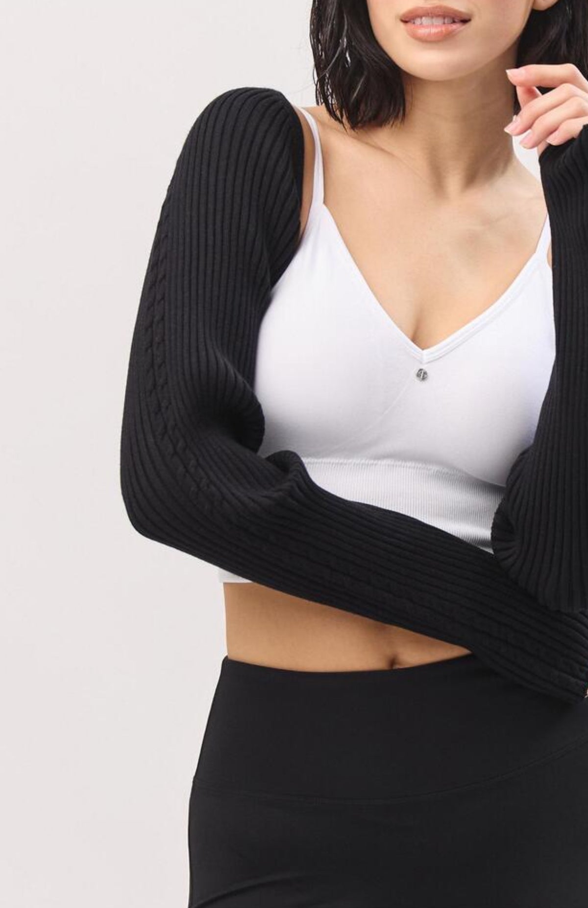 SC232 TWOTONE BOLERO KNIT