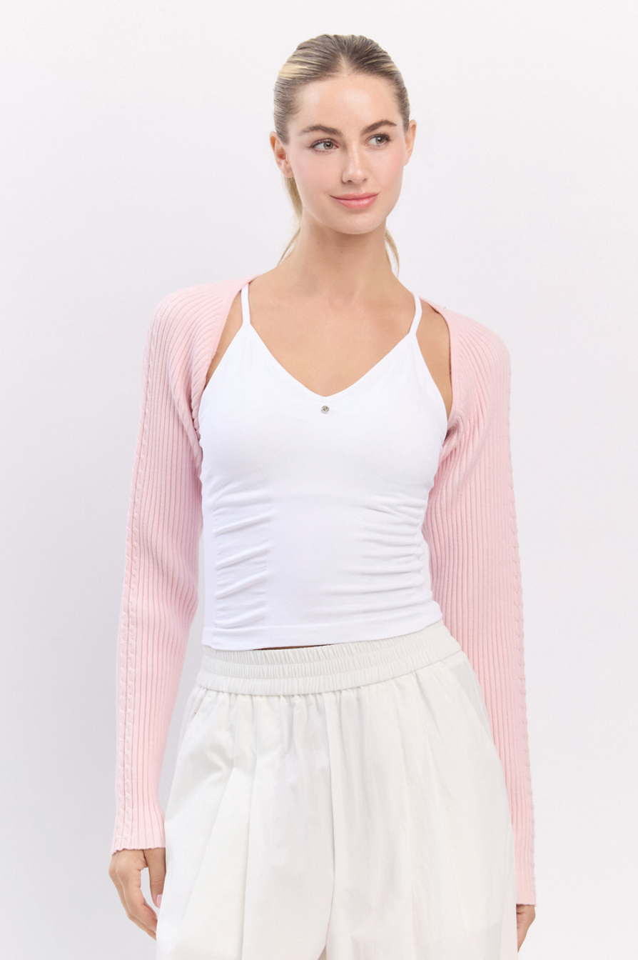 SC232 TWOTONE BOLERO KNIT