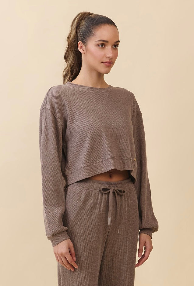 TL139 SOFT CROP WAFFLE LONG TEE