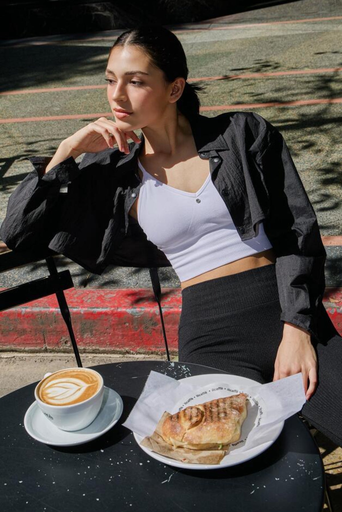 ST182 NYLON CROP SHIRT