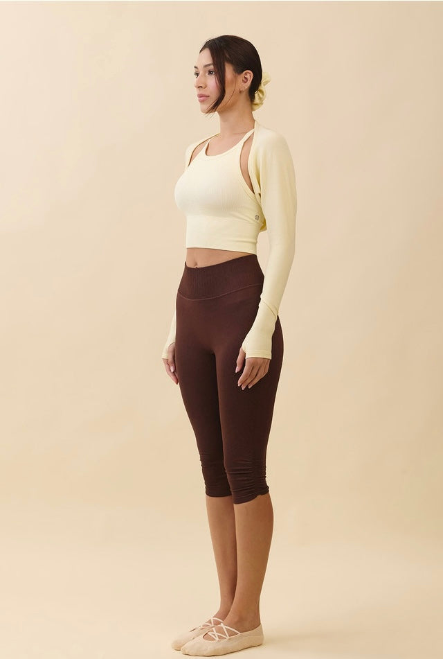 PL409 SHIRRING CAPRI LEGGING