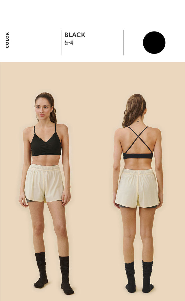 TB014 SHIRRED CROSSBACK BRA TOP