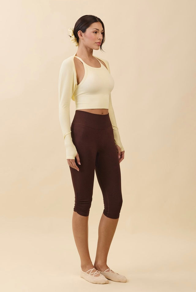 PL409 SHIRRING CAPRI LEGGING