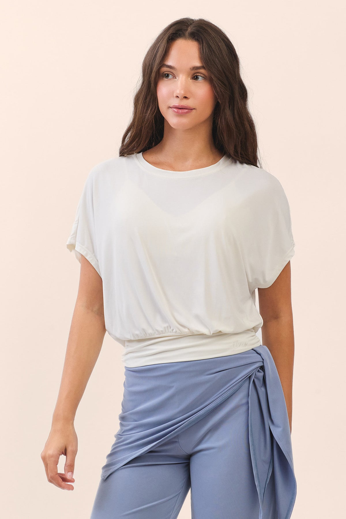 TS124 SHAPE BANDING CROP TEE